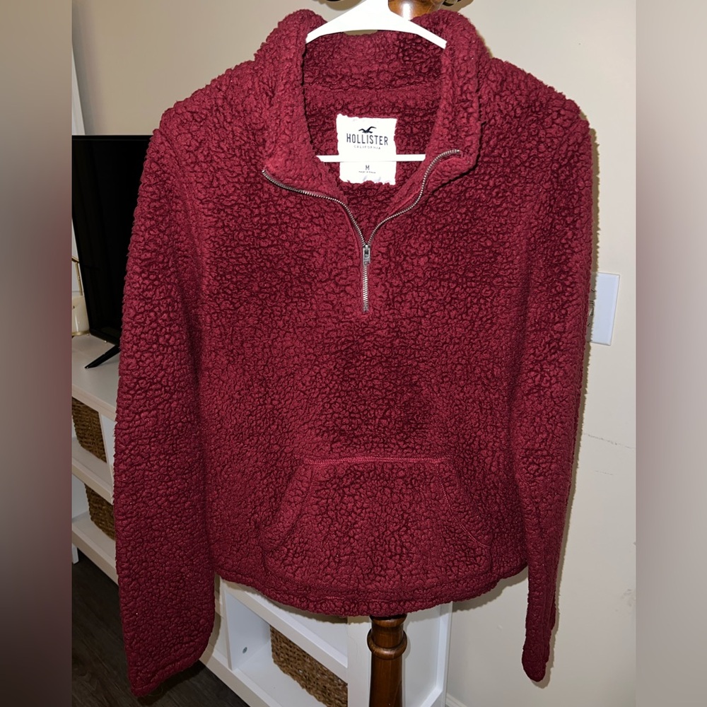 Hollister Maroon Teddy Jacket
